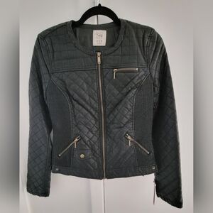 NWT Zara Black Quilted Faux Leather Jacket